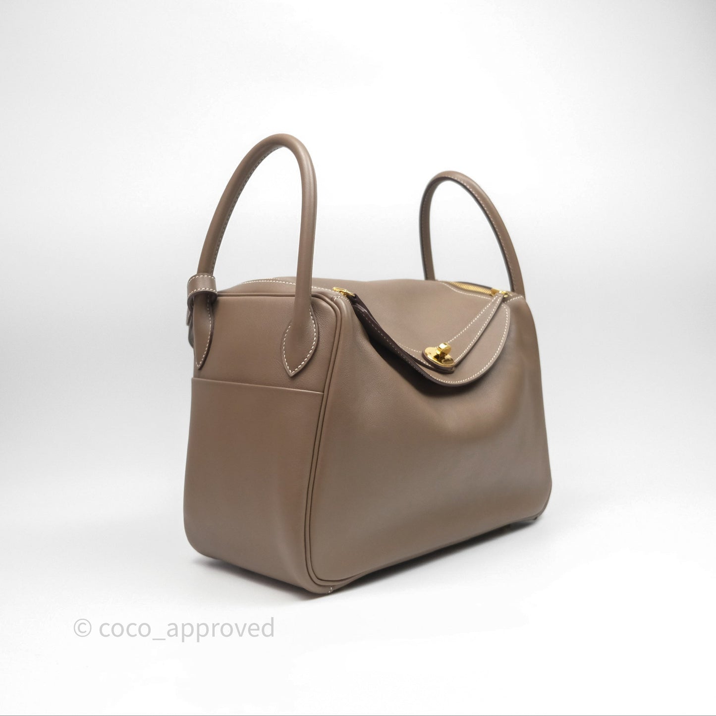 Hermès Lindy 30 Etoupe 18 Swift Gold Hardware