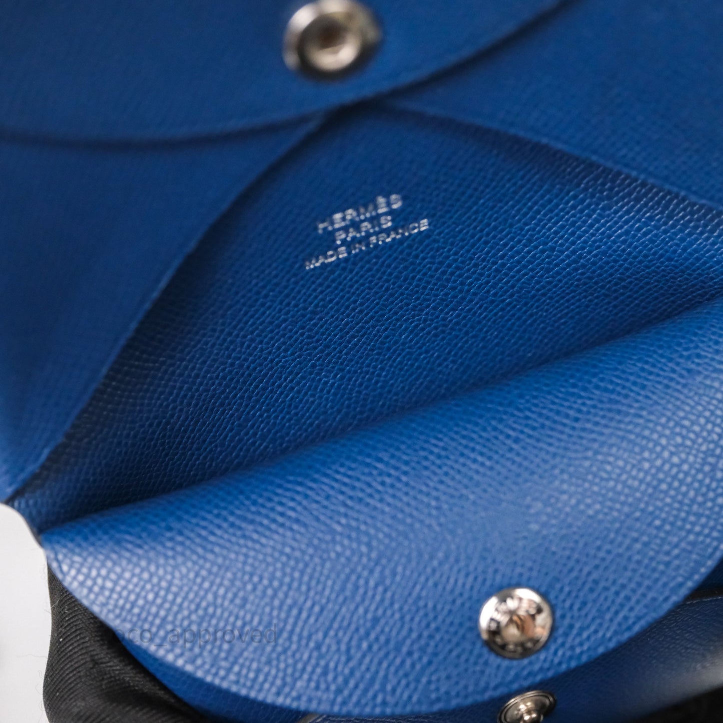 Hermès Calvi Card Holder Deep Blue Epsom
