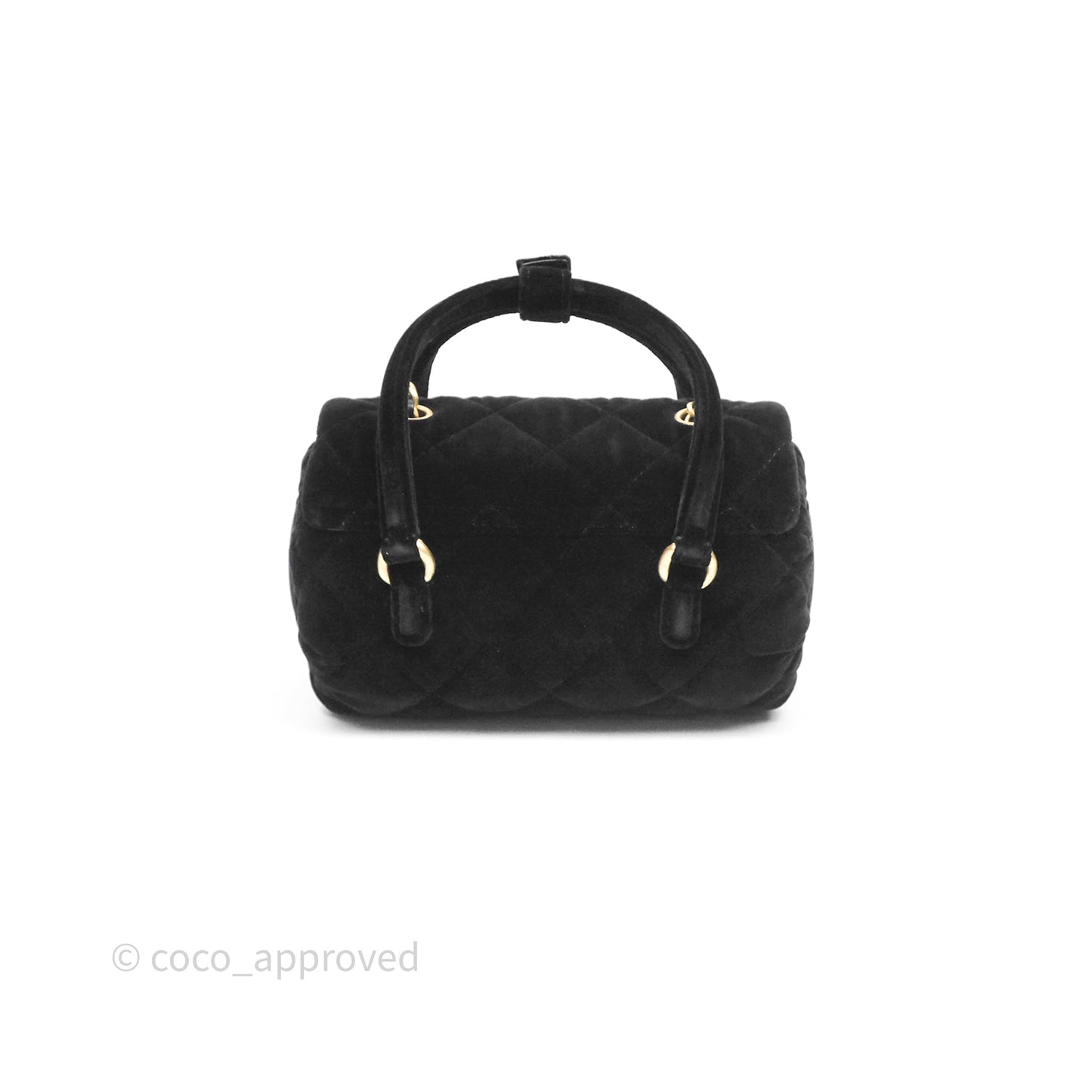 Chanel Velvet Mini Bag Black Gold Hardware