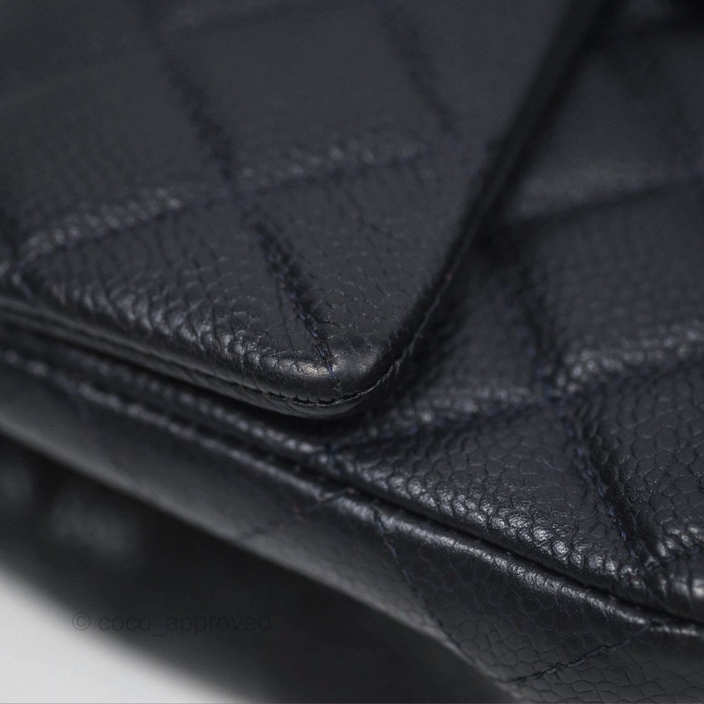 Chanel Mini Rectangular Quilted Dark Navy Caviar Silver Hardware