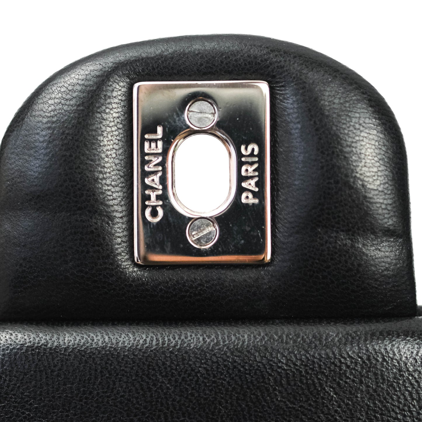 Chanel Quilted Clutch with Chain Lambskin Black Silver Hardware