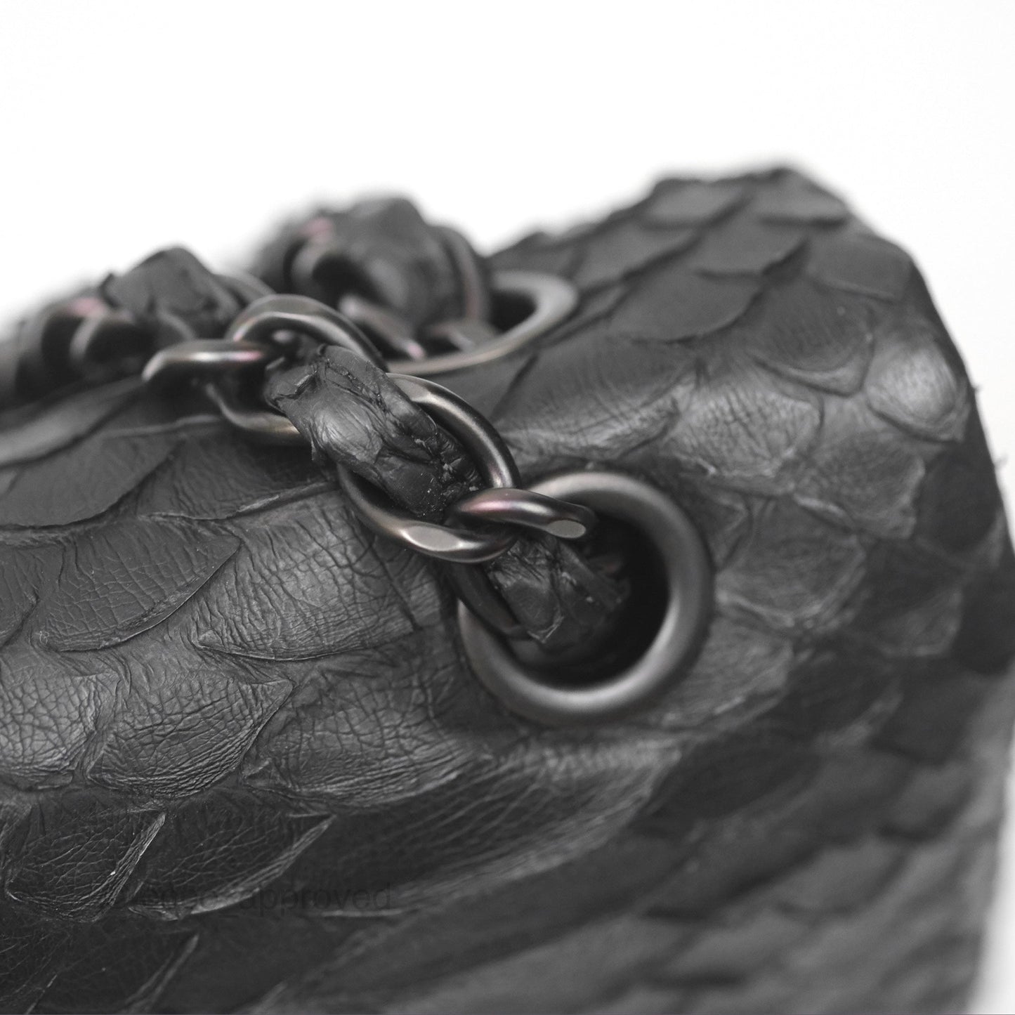 Chanel Maxi Double Flap Black Python Matte Black Hardware