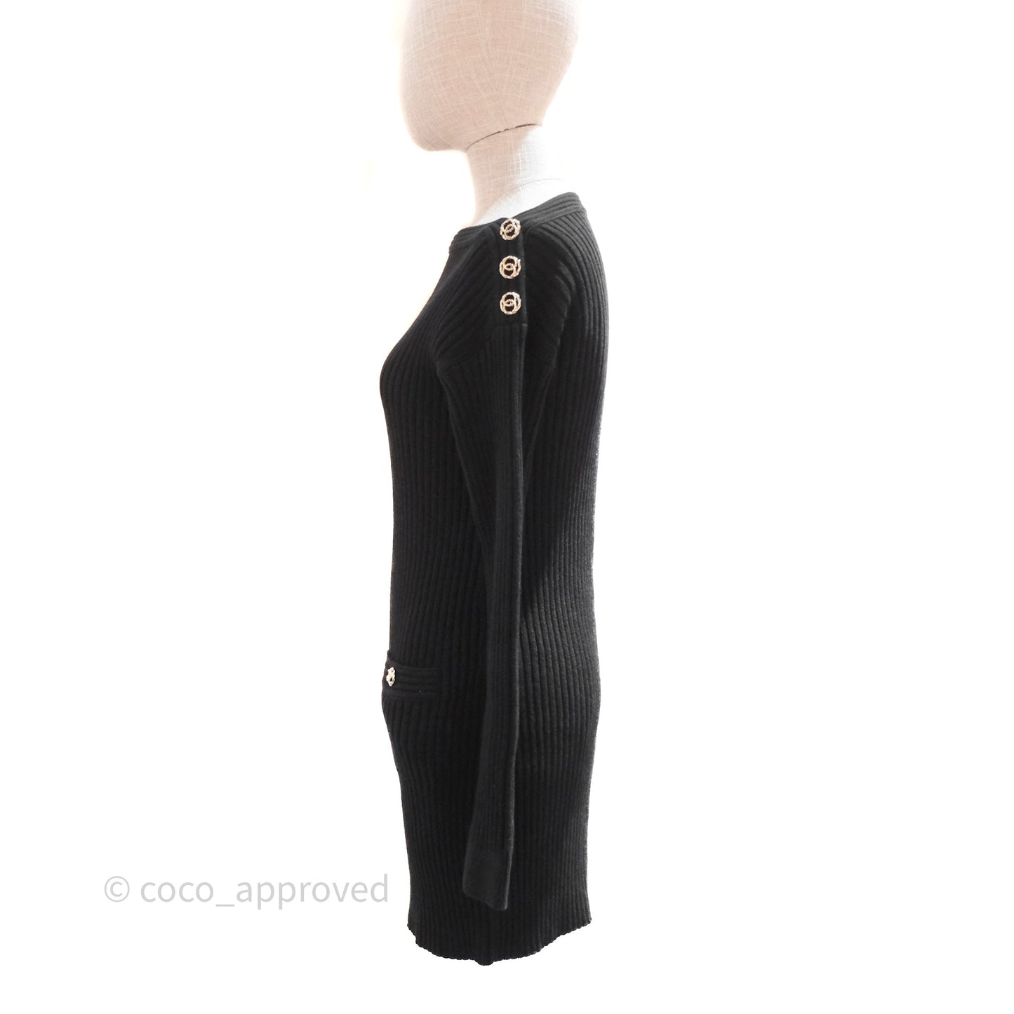 Chanel Knit Dress Black Size 34