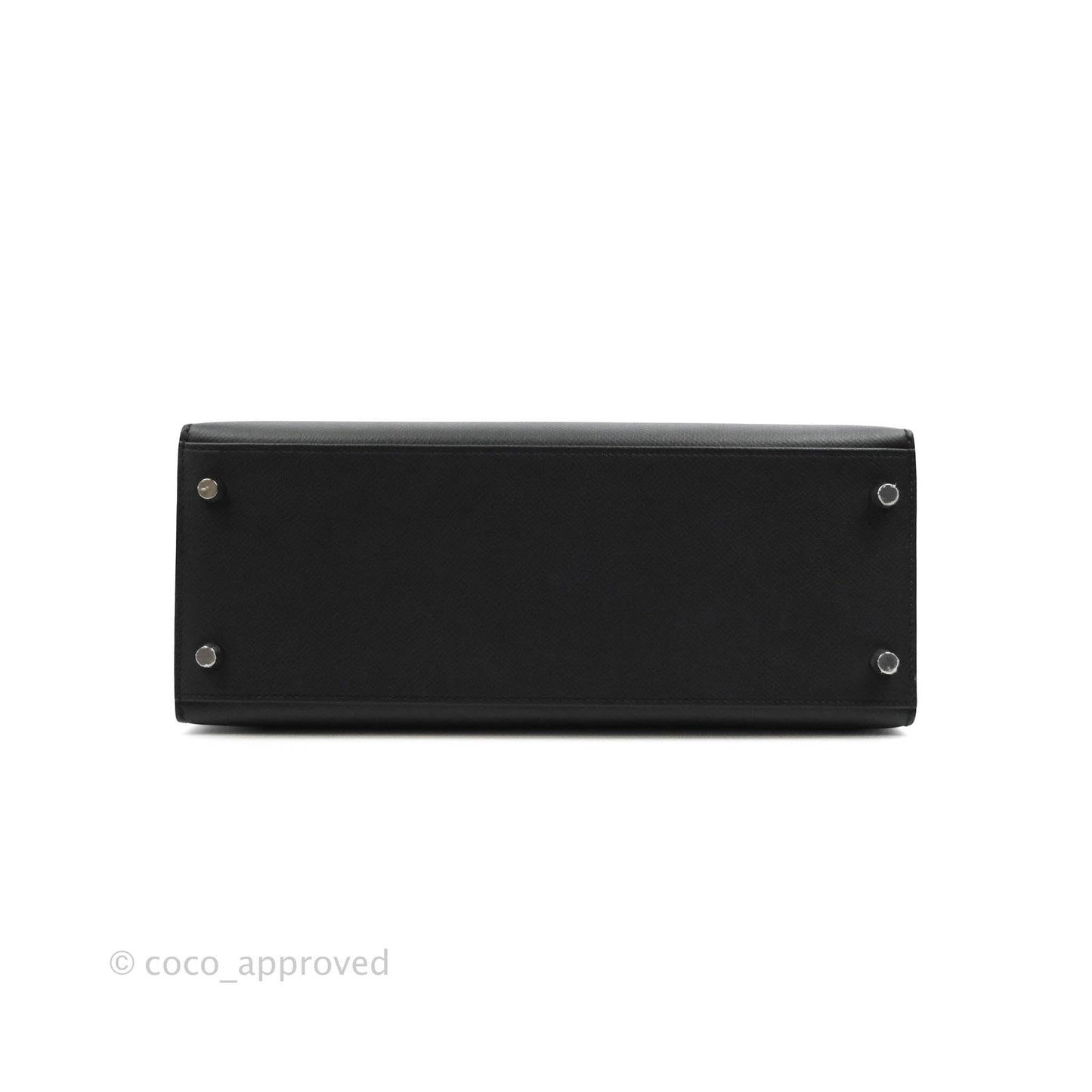Hermès Kelly 28 Sellier Black Epsom Palladium Hardware