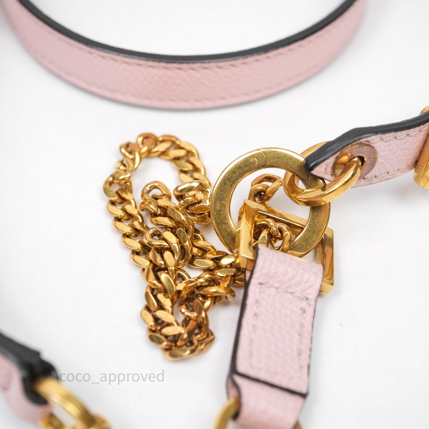 Valentino Garavani Small Vsling Grainy Calfskin Bag Light Pink Aged Gold Hardware