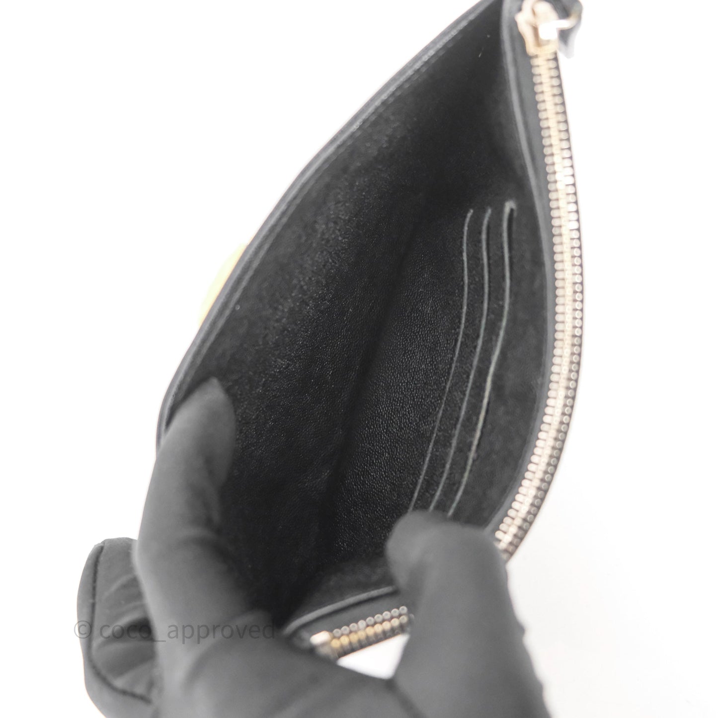 Chanel Boy Zip Long Wallet Black Caviar Gold Hardware
