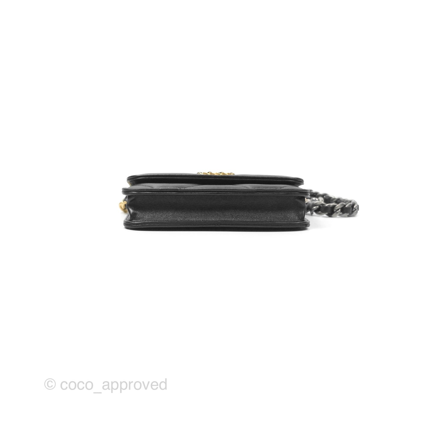 Chanel 19 Clutch With Chain Black Lambskin Mixed Hardware
