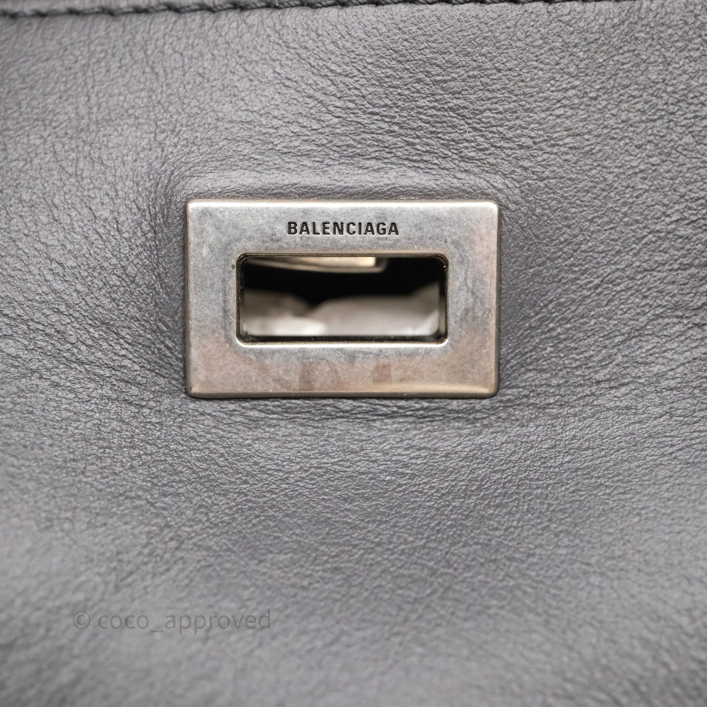 Balenciaga Small Bel Air Carry All Bag Grey Calfskin Silver Hardware