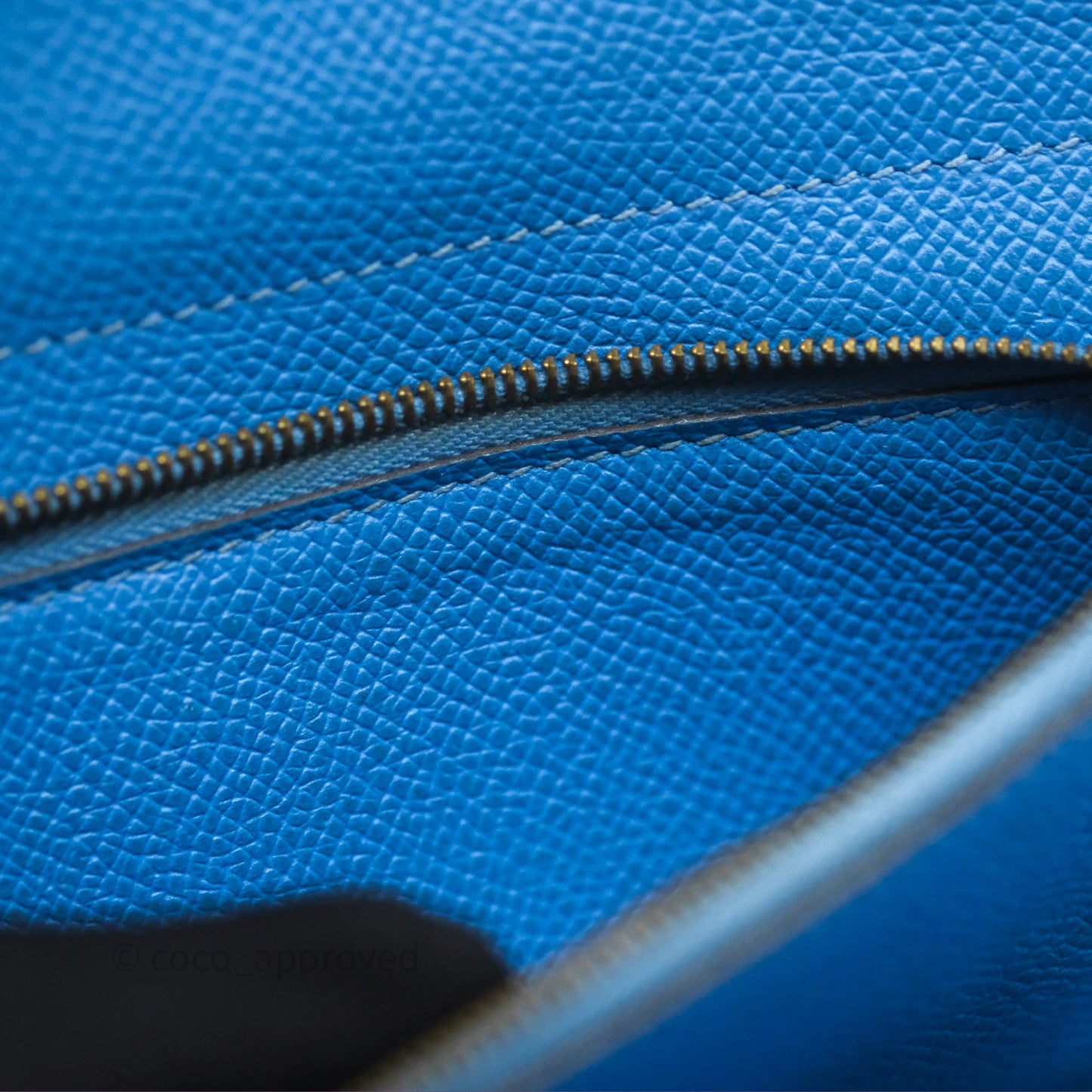 Hermès Kelly Depliant Wallet Blue Epsom Gold Hardware