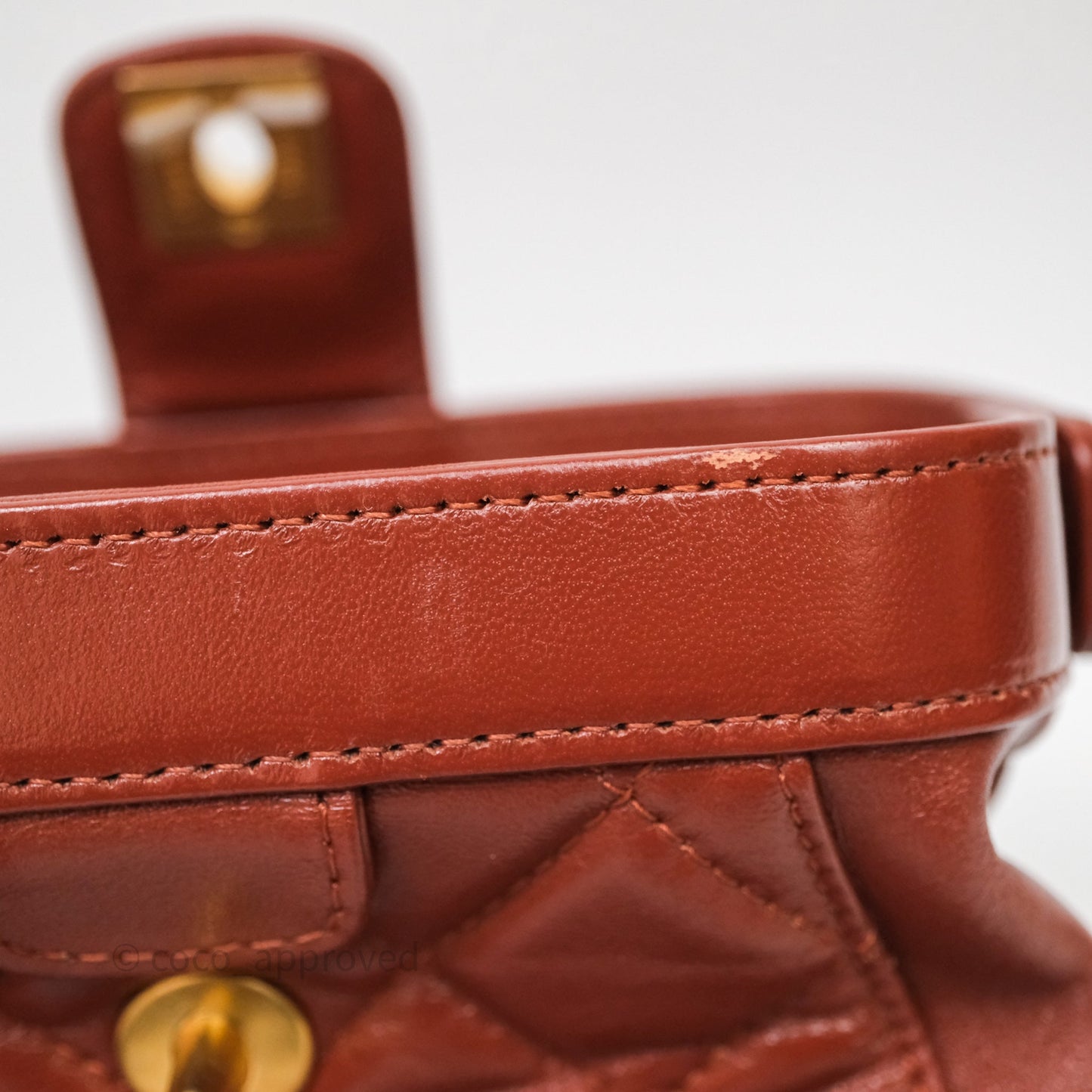 Chanel Mini Cocodoc Doctor Bag Quilted Brown Shiny Lambskin Aged Gold Hardware 24A