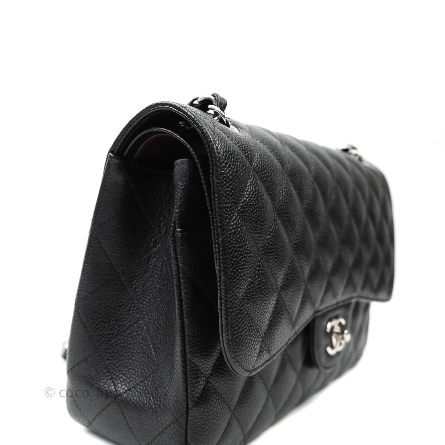 Chanel Jumbo Double Flap Black Caviar Silver Hardware⁣⁣