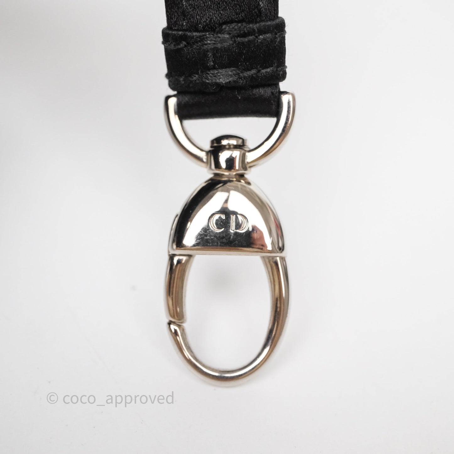 Christian Dior Mini Lady Dior Bag Black Strass Cannage Satin Silver Hardware
