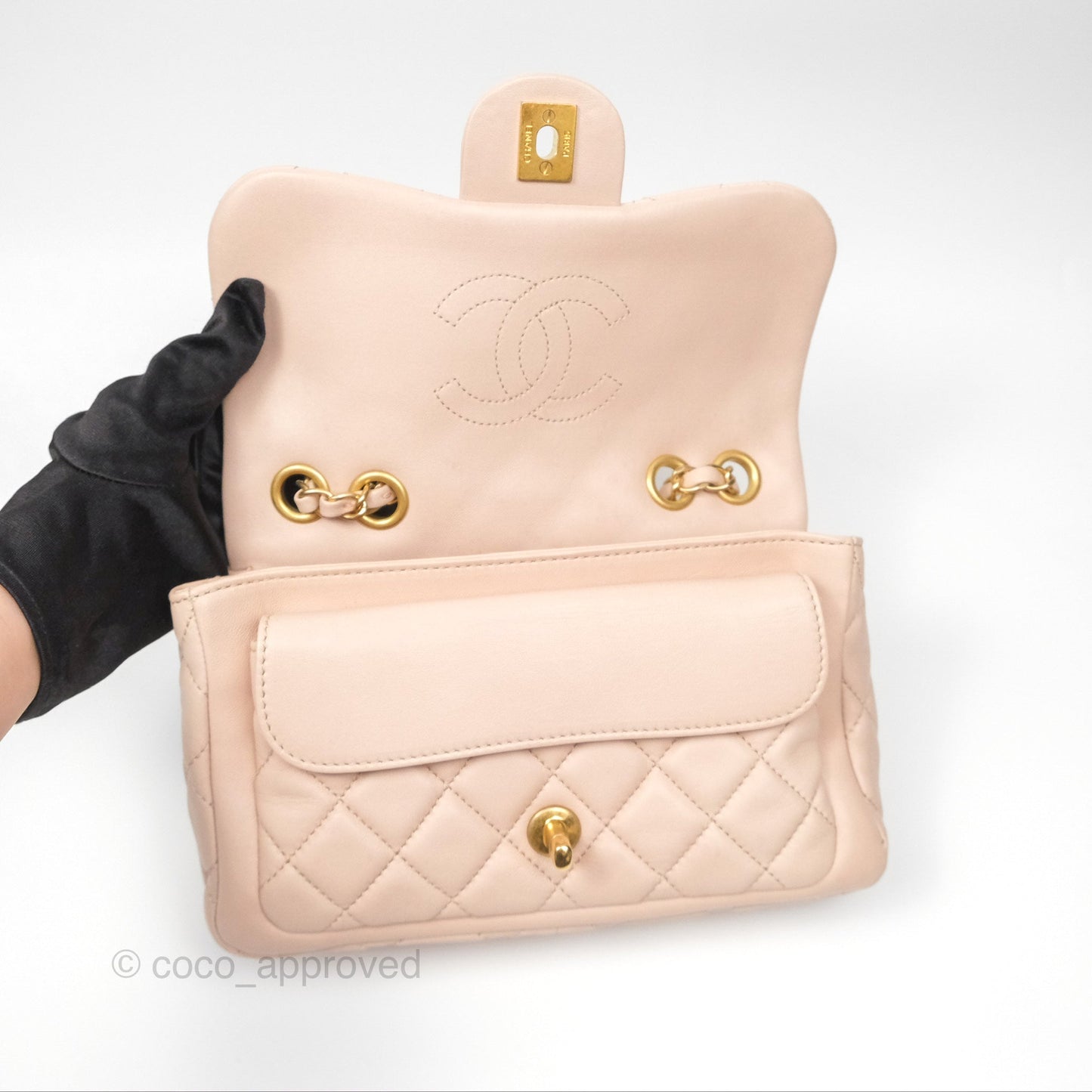 Chanel Flap Bag Pink Aged Gold Hardware