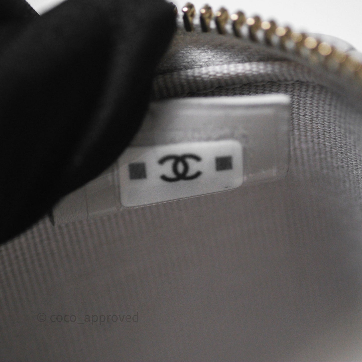 Chanel Top Handle Long Vanity with Chain Light Grey Caviar Gold Hardware