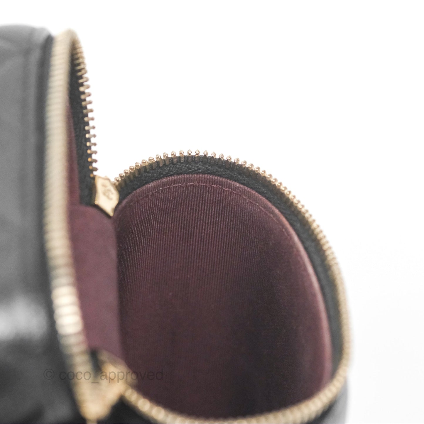 Chanel Vanity Phone Holder With Chain Black Caviar Gold Hardware