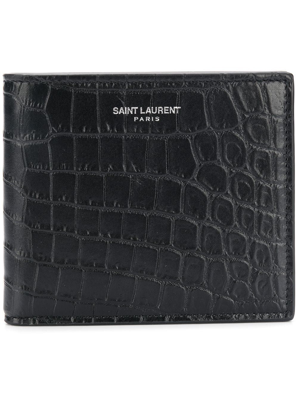 Luxury Saint Laurent Men's Ysl Pfu(128Y)Saint Cocco Print in Nero/Nero | 396307DZEDE1000