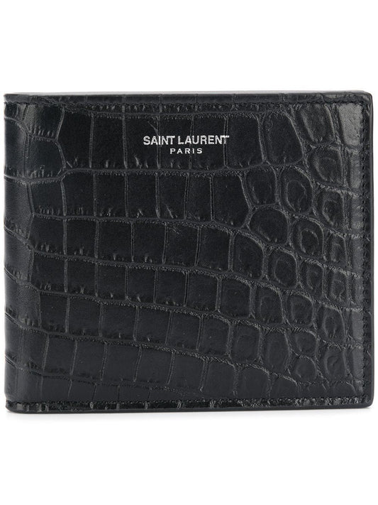 Luxury Saint Laurent Men's Ysl Pfu(128Y)Saint Cocco Print in Nero/Nero | 396307DZEDE1000