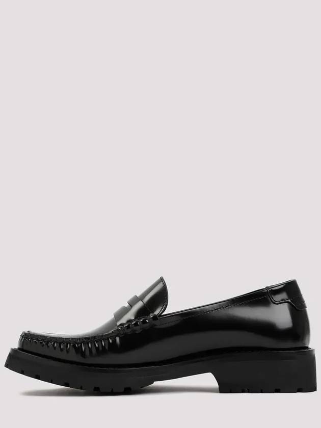 Luxury Saint Laurent Women's Chunky Penny Slippers Smooth Leather Loafers Black