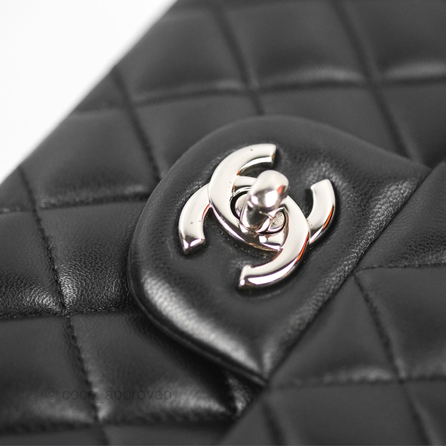 Chanel Small Classic Quilted Flap Black Lambskin Silver Hardware