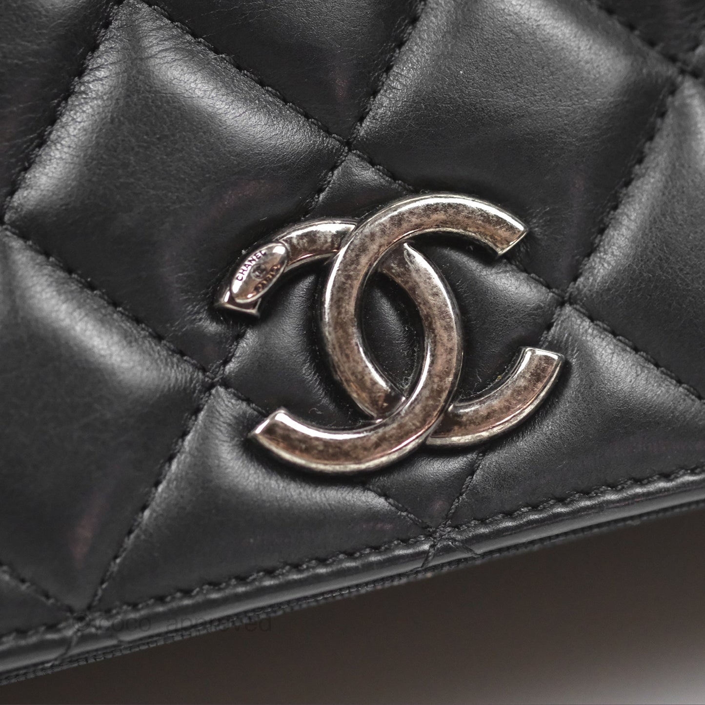 Chanel Quilted Ballerina Small Flap Bag Black Lambskin Ruthenium Hardware