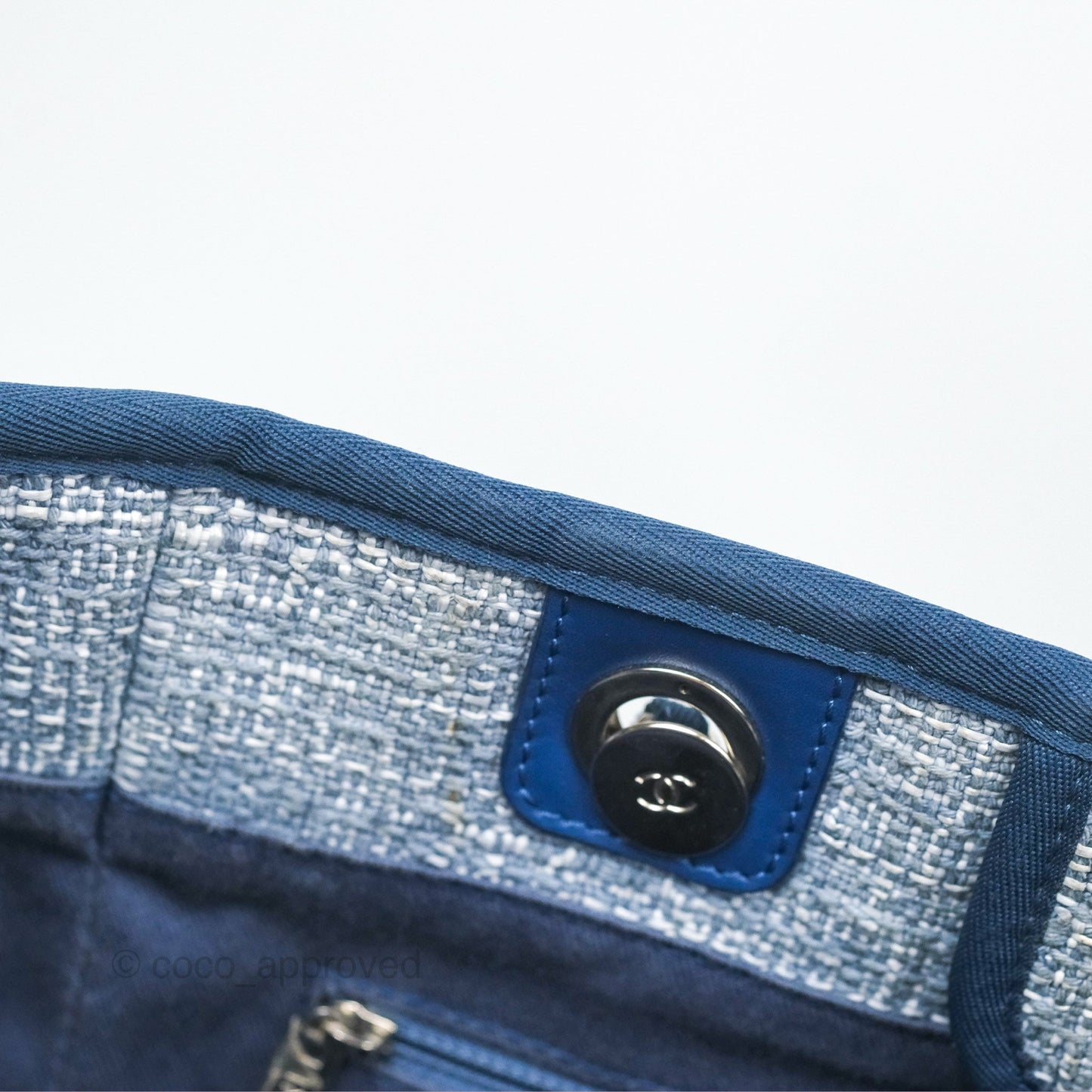 Chanel Medium Deauville Tote Blue Canvas