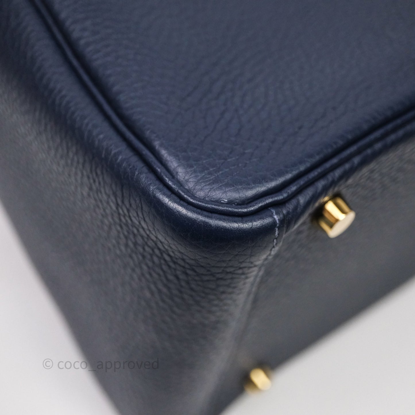 Hermès Lindy 30 Bleu Nuit 2Z Clemence Gold Hardware