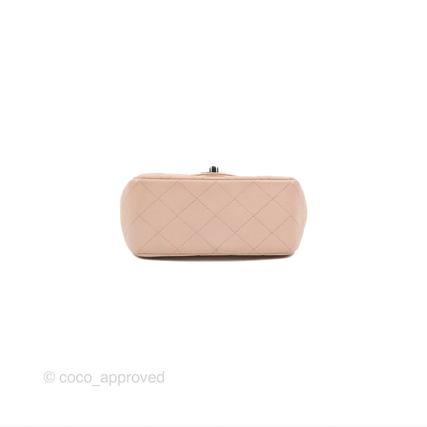 Chanel Quilted Mini Square Flap Pale Pink Caviar Ruthenium Hardware