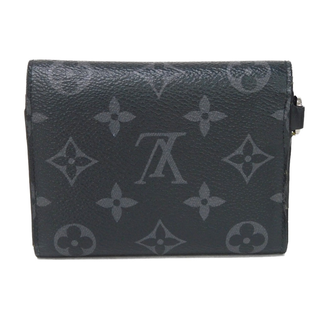 LOUIS VUITTON Tri-fold wallet M63510 Monogram Eclipse canvas x grain leather Noir Monogram Eclipse Chain compact wallet
