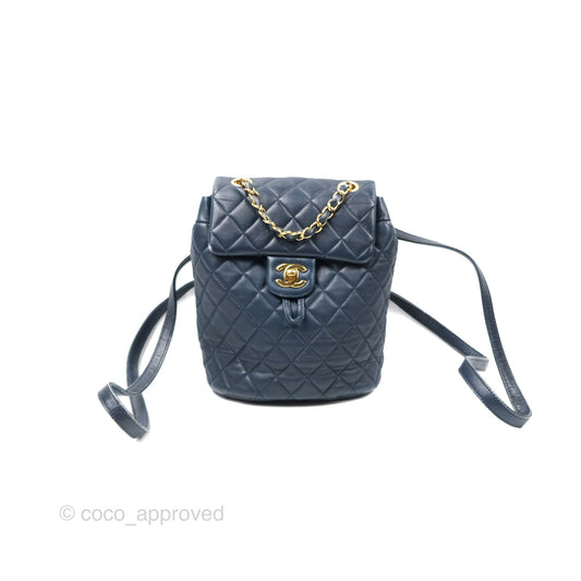 Chanel Mini Navy Calfskin Urban Spirit Backpack ⁣⁣⁣⁣⁣⁣⁣⁣⁣⁣⁣⁣⁣⁣Gold Hardware