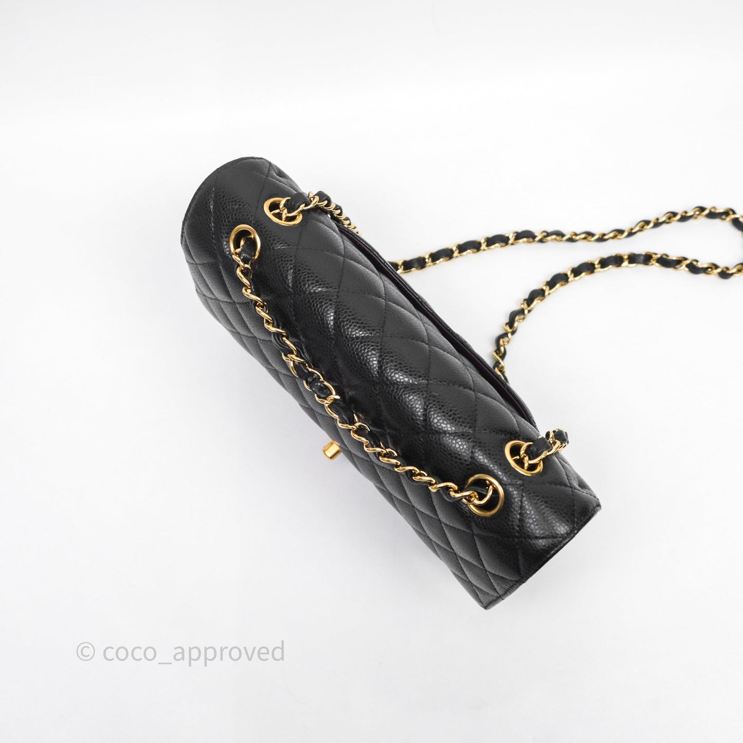 Chanel Classic M/L Medium Flap Quilted Black Caviar Gold Hardware