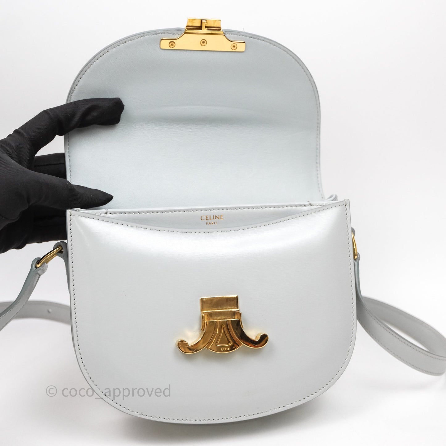 Celine Teen Besace Light Blue Shiny Calfskin