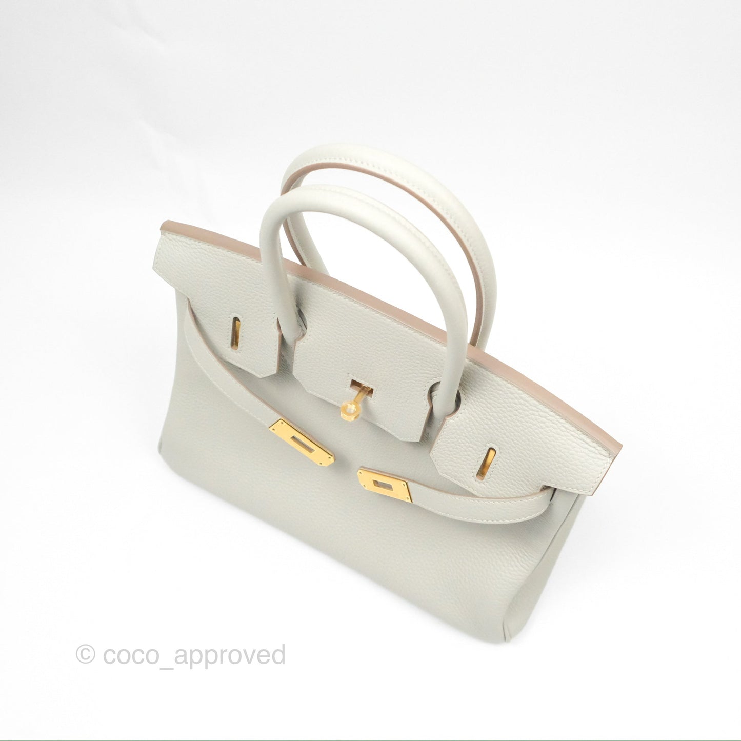 Hermès Retourne Birkin 30 Gris Perle 80 Togo Gold Hardware