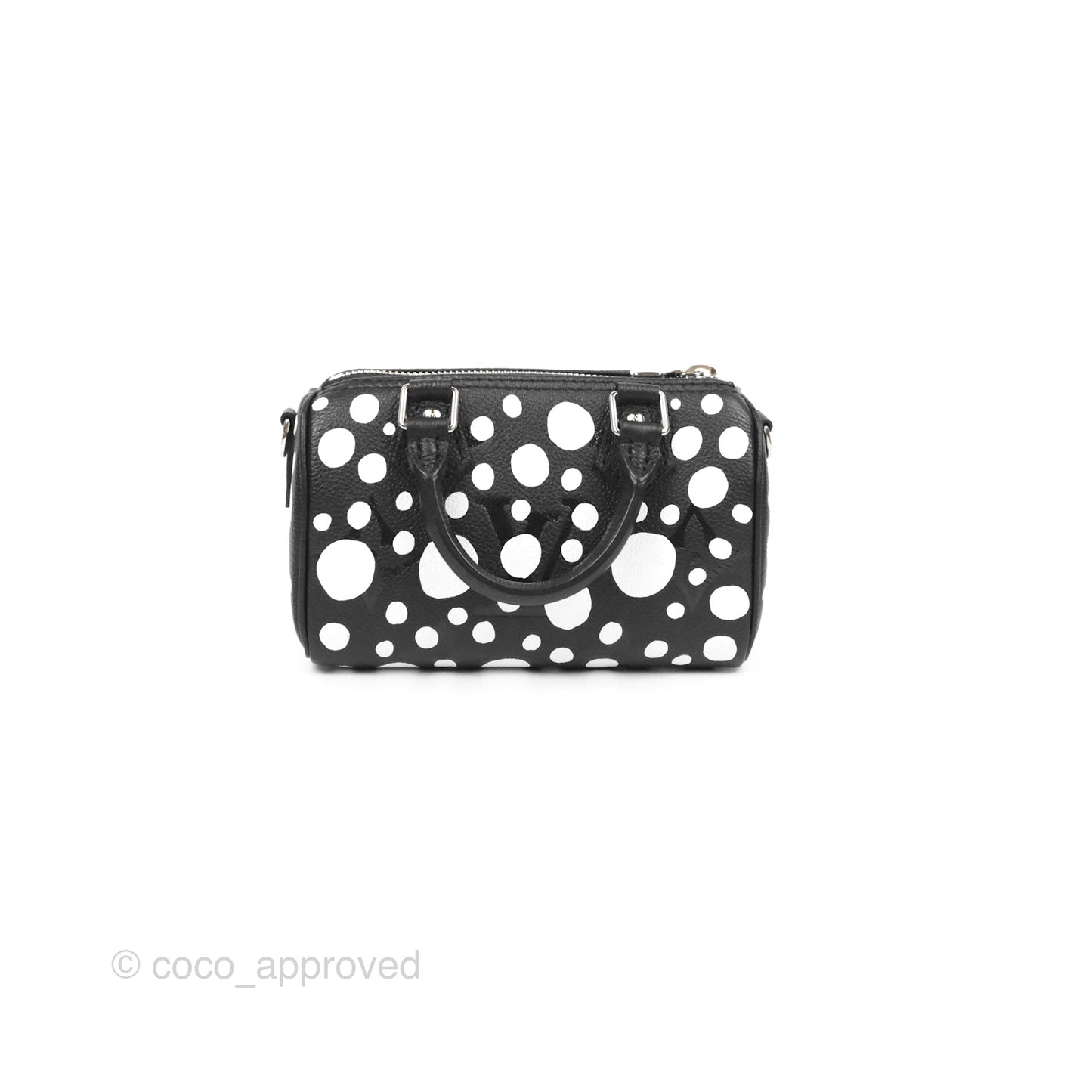 LV x Yayoi Kusama Nano Speedy Infinity Dots Black/White Silver Hardware