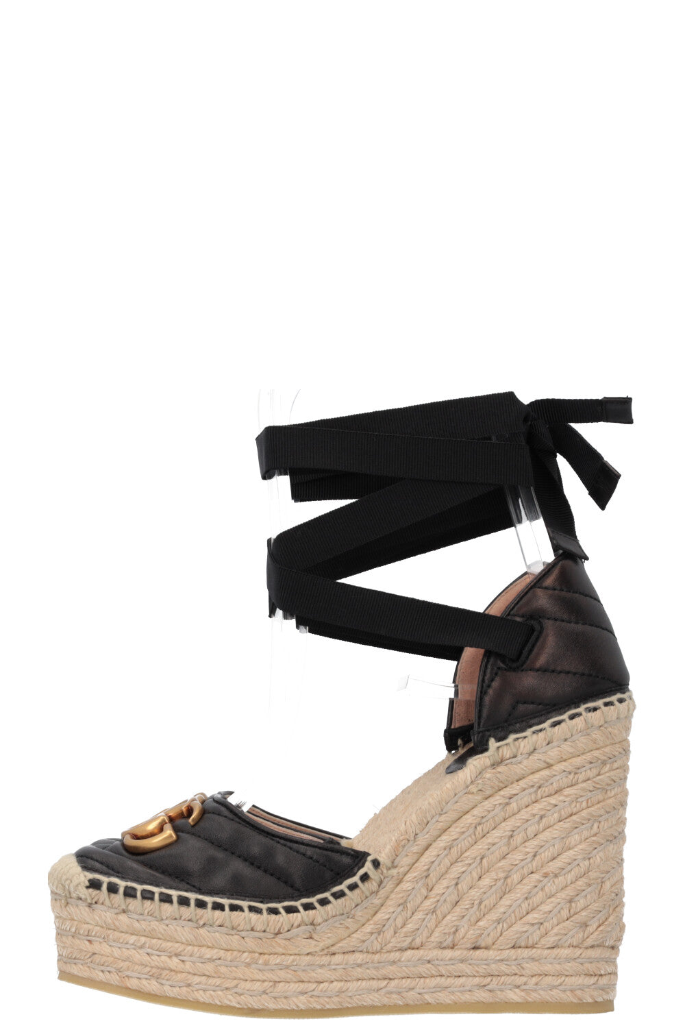 Luxury Gucci Trending 2025 Espadrilles Leather Black