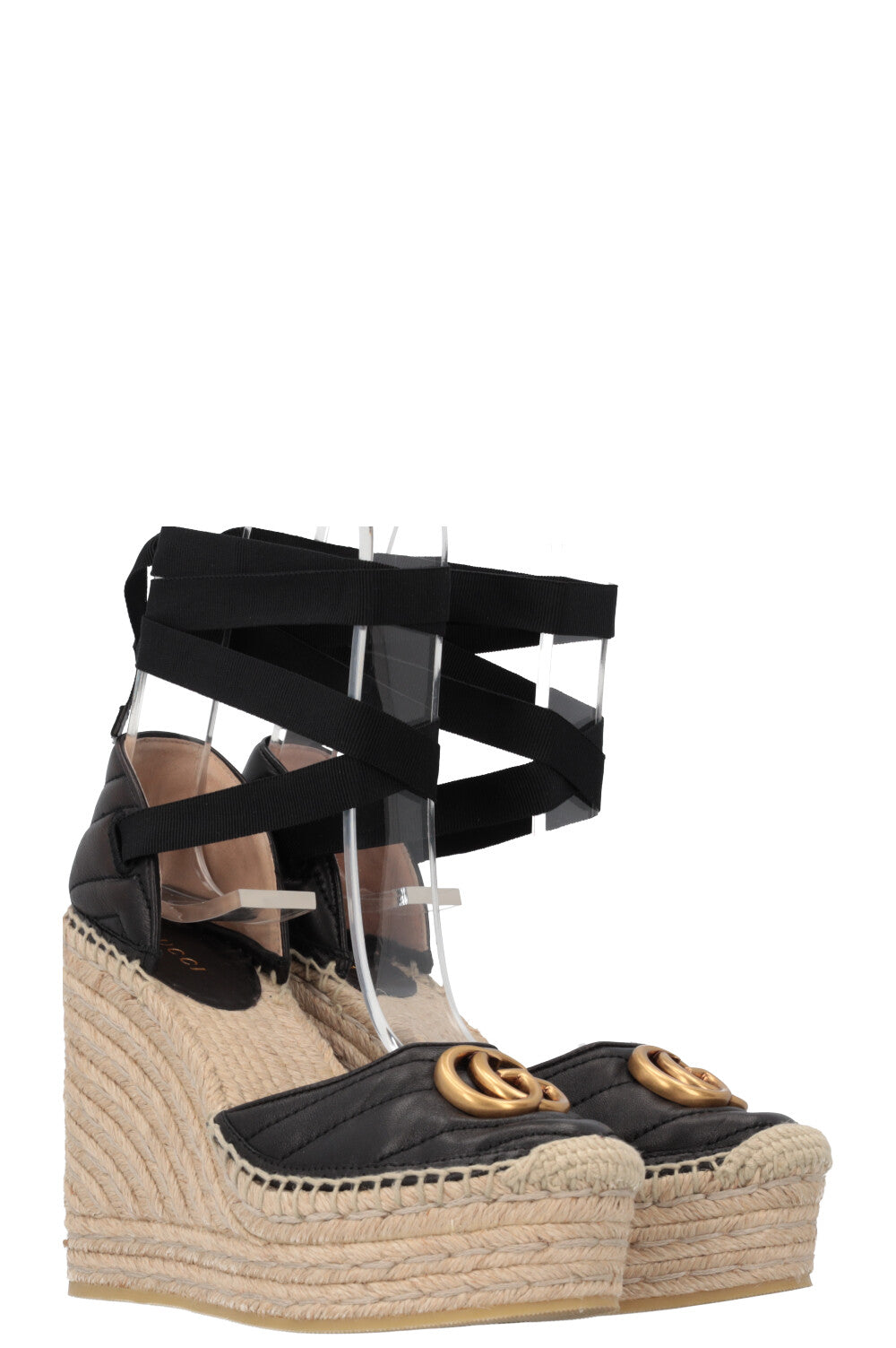 Luxury Gucci Trending 2025 Espadrilles Leather Black