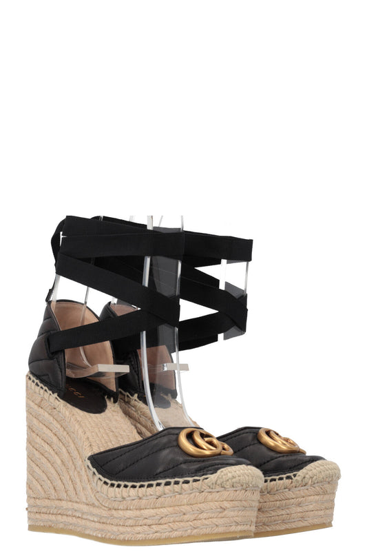 Luxury Gucci Trending 2025 Espadrilles Leather Black