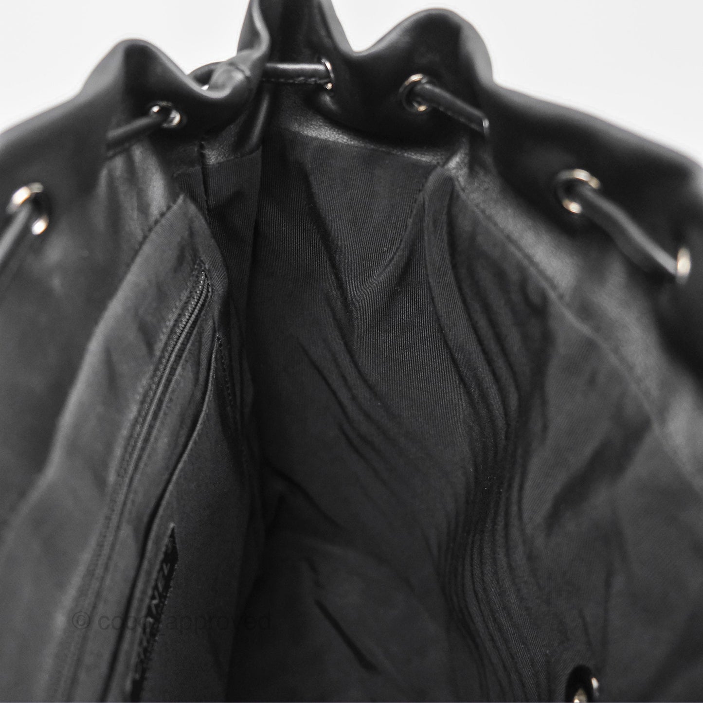 Chanel Medium Chevron Urban Spirit Backpack Black Calfskin Silver Hardware