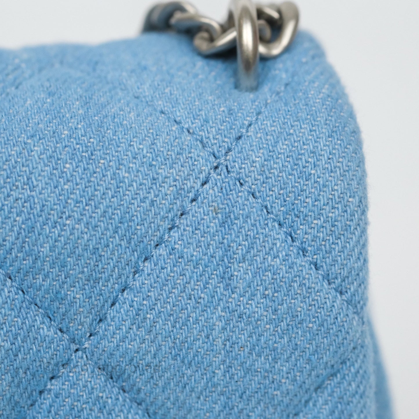 Chanel Heart Crush Mini Flap Bag Blue Denim Aged Silver Hardware
