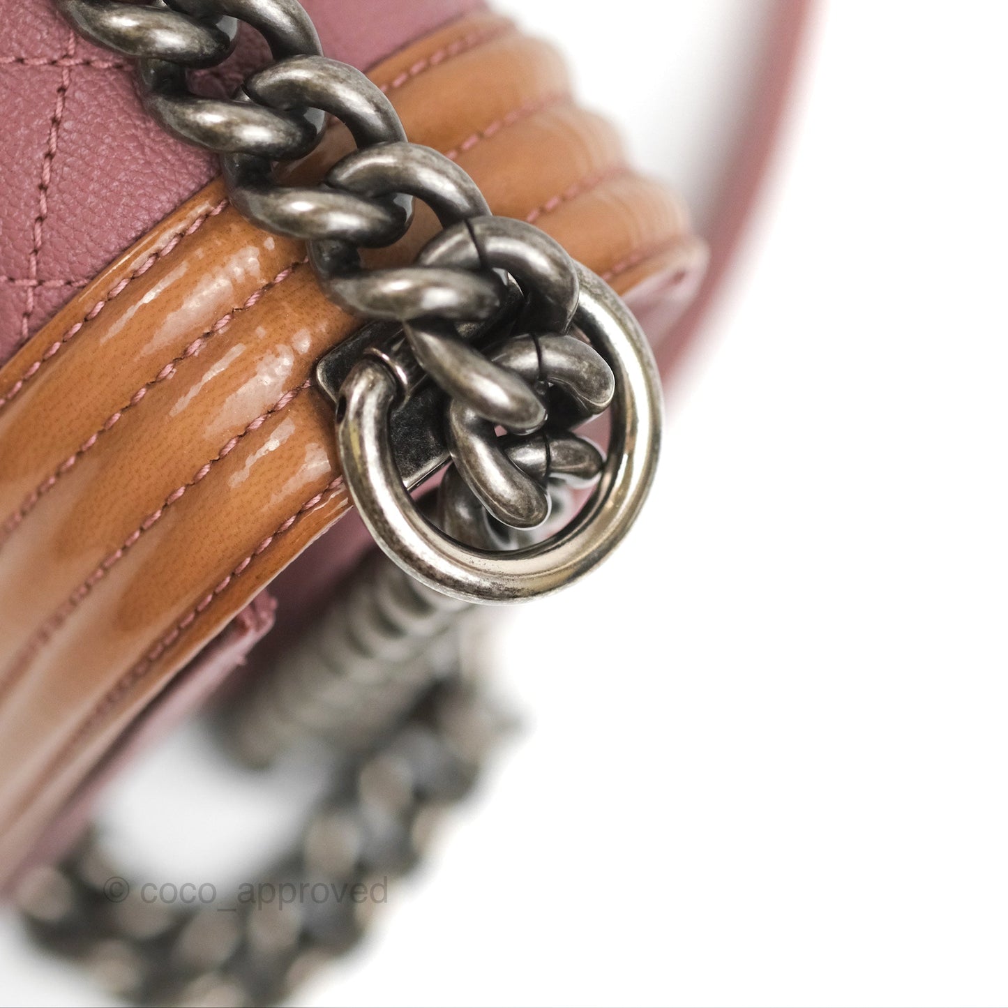 Chanel Quilted Medium Boy Plum Pink Calfskin Ruthenium Hardware