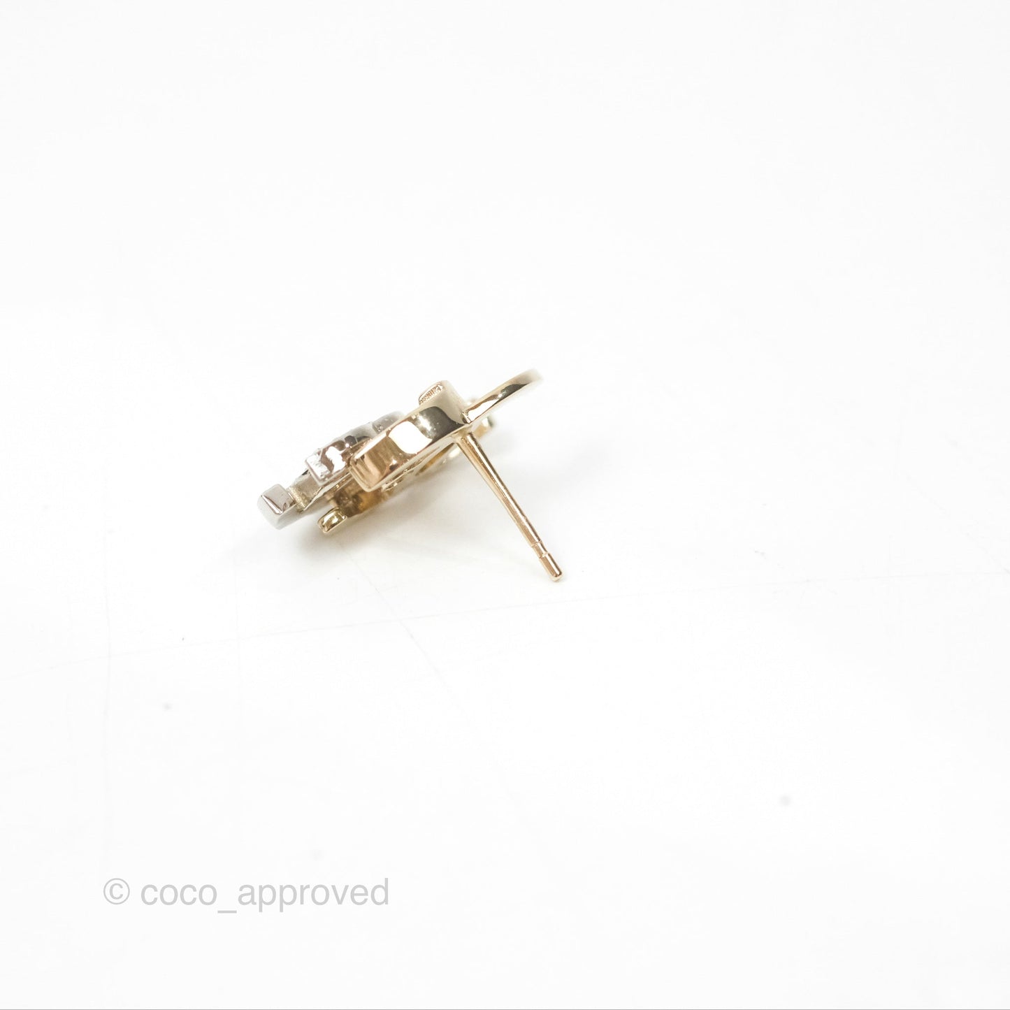 Chanel Double Crystal CC Earrings Silver & Gold Tone 21A