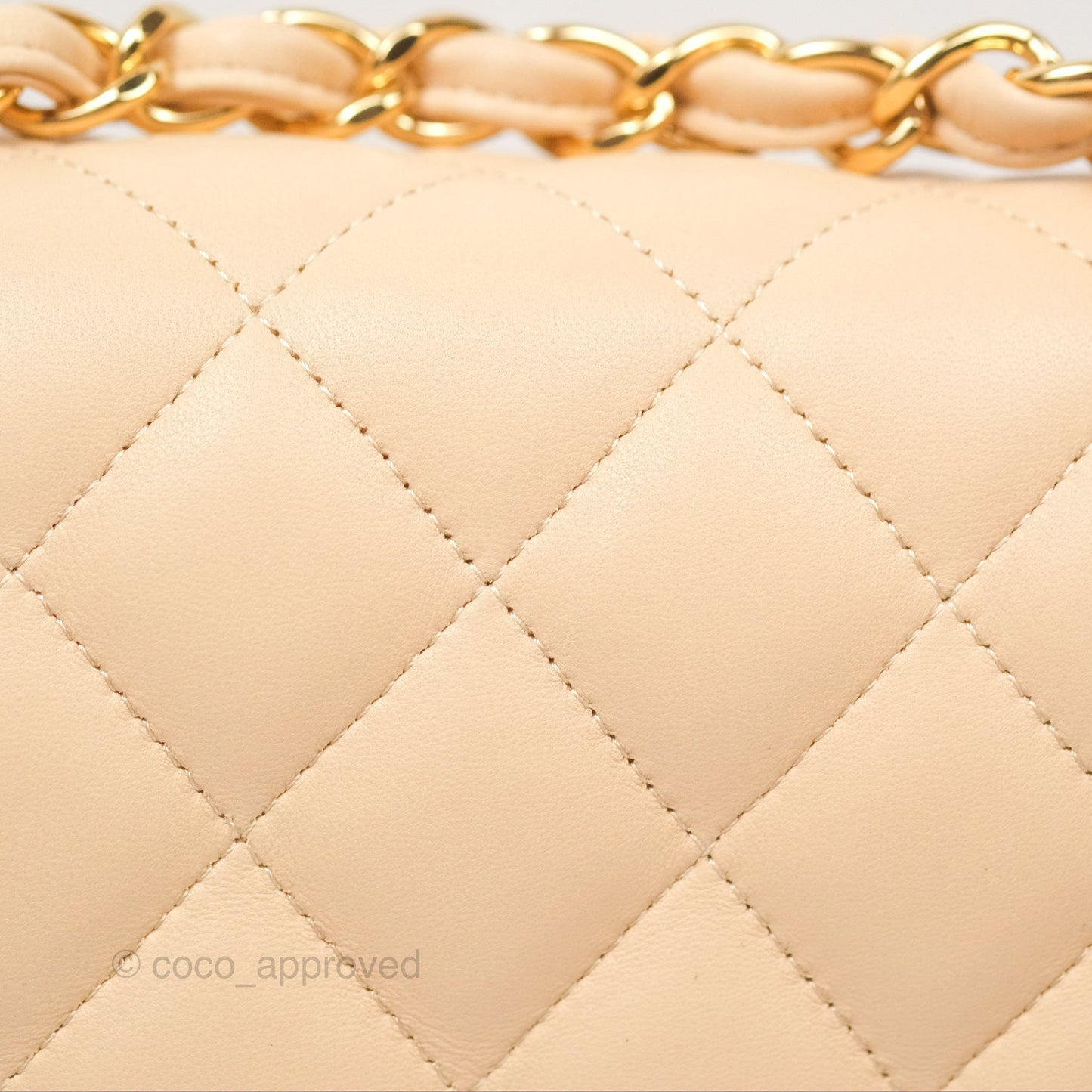 Chanel Jumbo Double Flap Beige Lambskin Gold Hardware⁣⁣