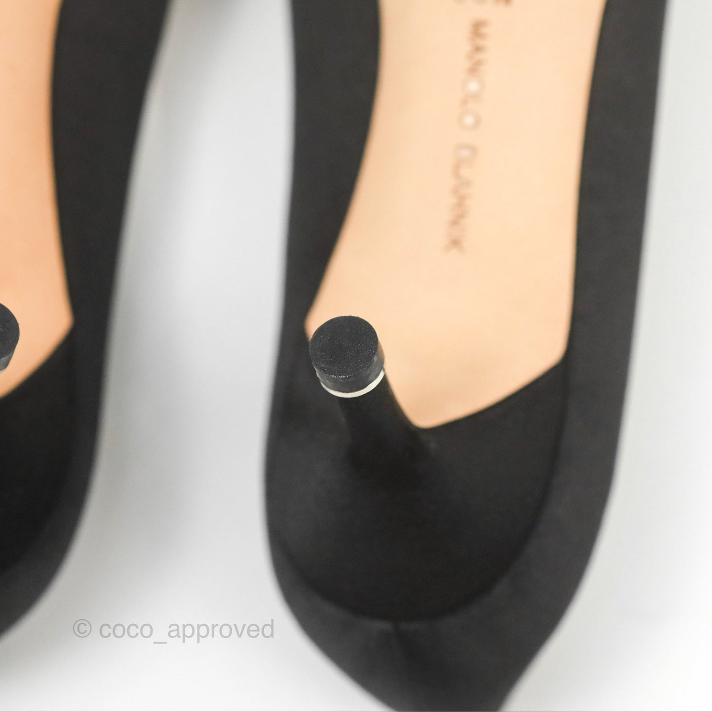 Manolo Blahnik Black Satin Hangisi Jewel Buckle Pumps Size 36.5