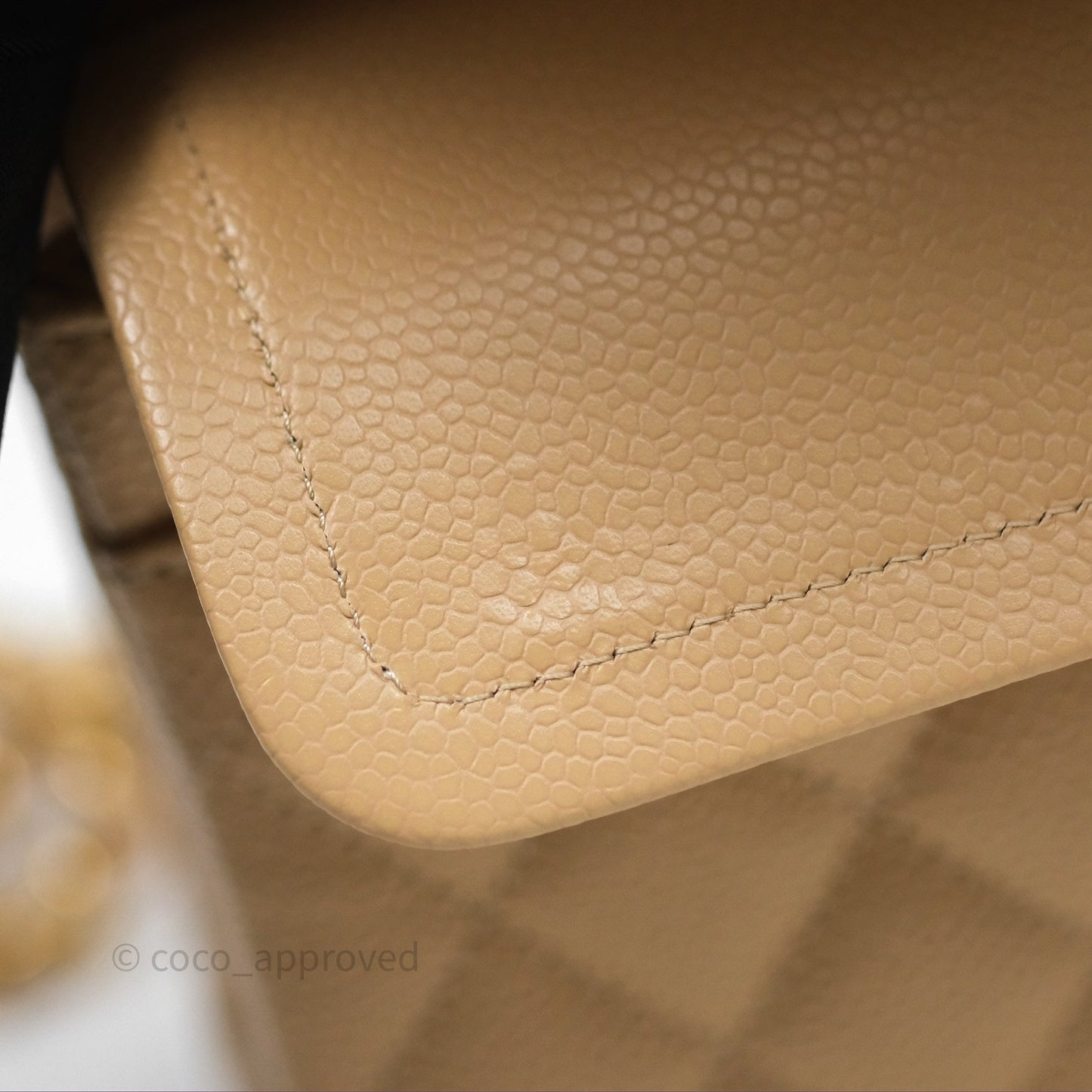 Chanel Small Quilted Classic Flap Beige Caviar Gold Hardware