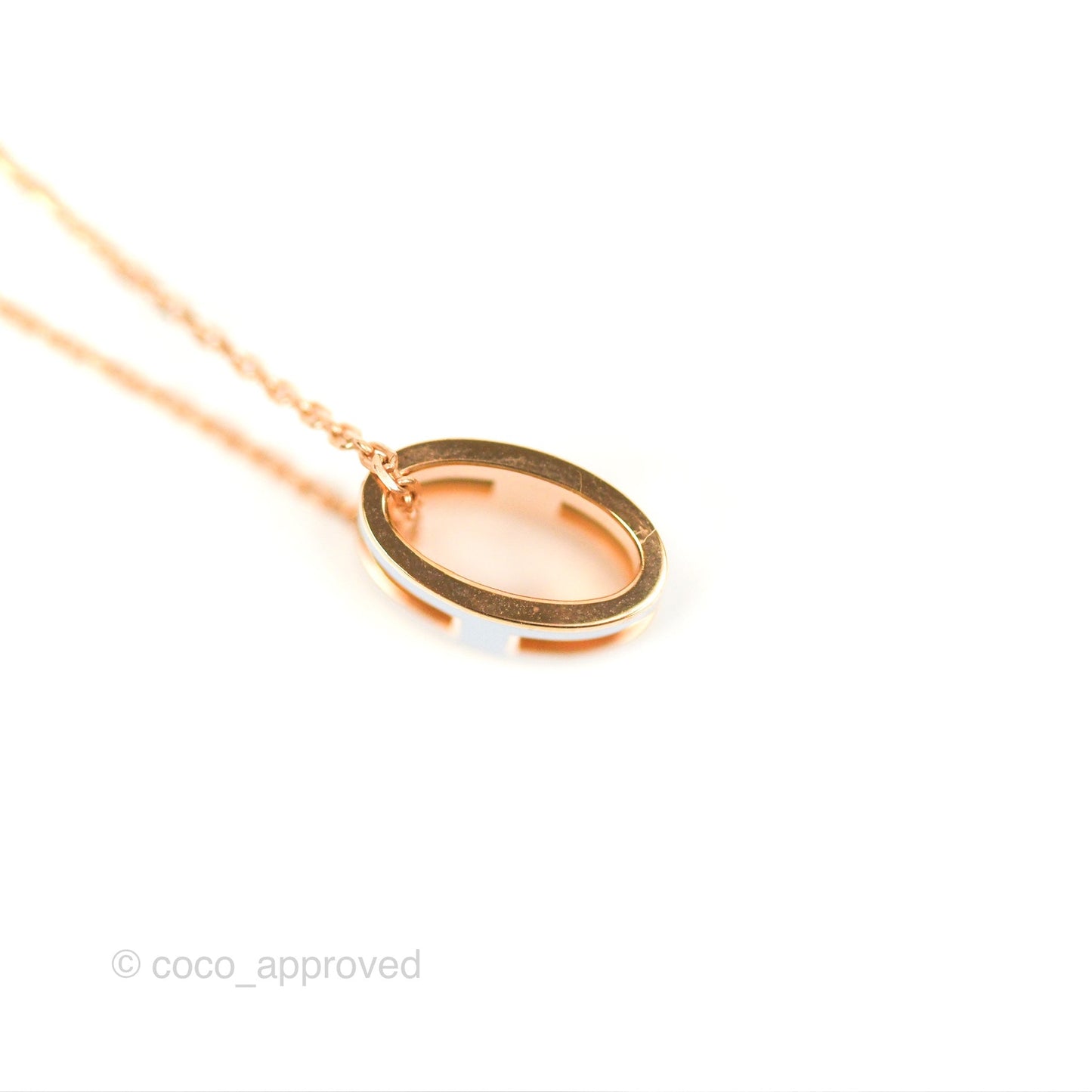 Hermès Pop H Pendant Necklace Blue Celeste Rose Gold Hardware