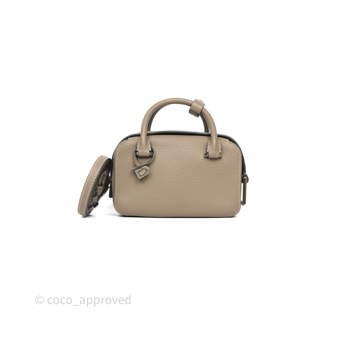 Delvaux Cool Box Nano Ivory Taurillon Soft Grained Calfskin Palladium Hardware