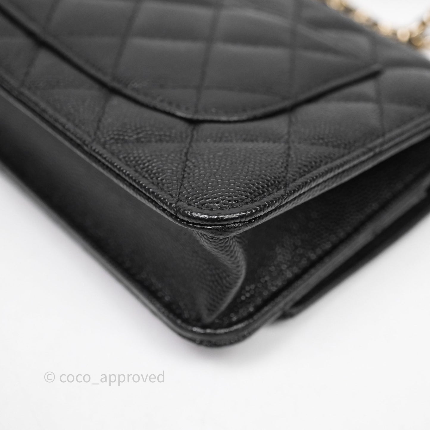 Chanel Quilted WOC with Charms Black Caviar Gold Hardware