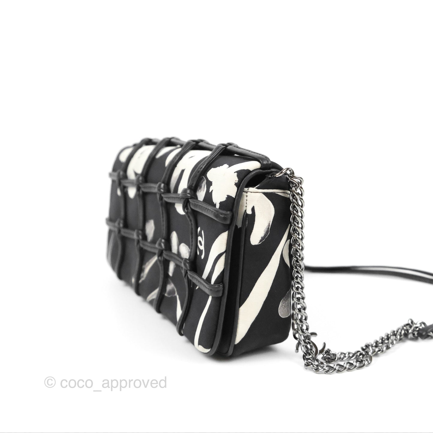 Chanel Timeless Tahiti Canvas Bag Navy Leather