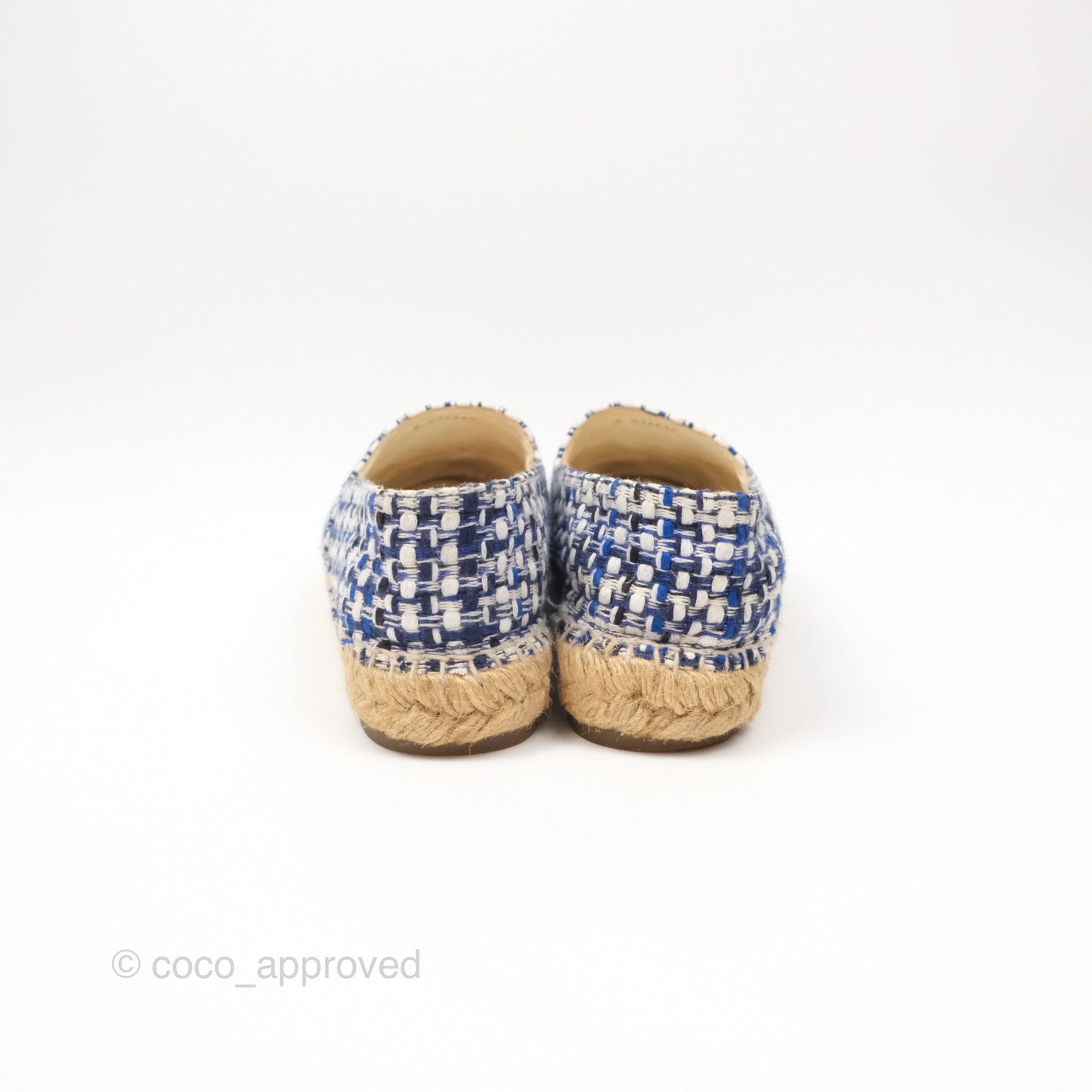 Chanel Espadrille Blue Tweed Size 38