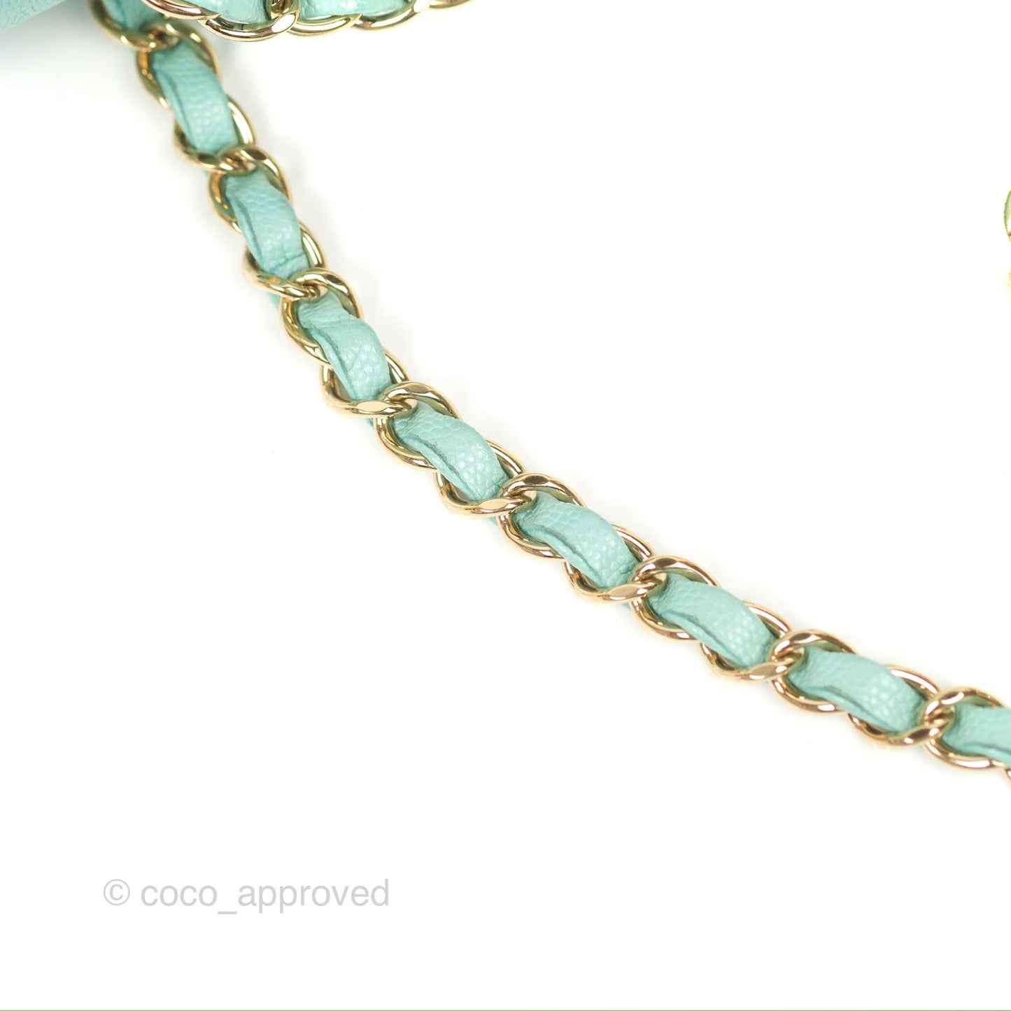 Chanel Small Classic Quilted Flap Tiffany Blue Caviar Gold Hardware 20C