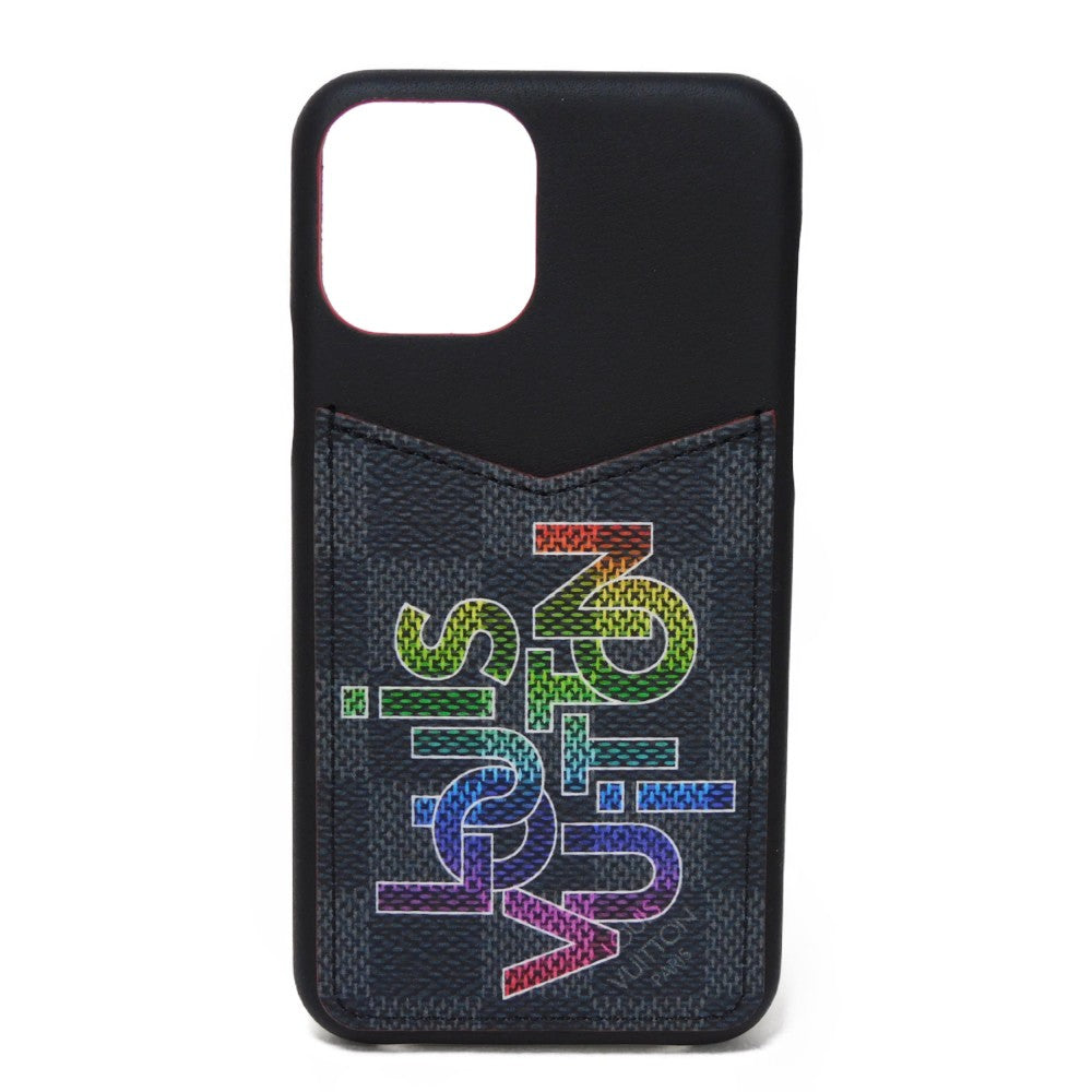 LOUIS VUITTON Mobile case M69429 Damier Graphite Canvas (Rainbow Logo Print) Noir Damier Graphite Rainbow iPhone Bumper 11 PRO